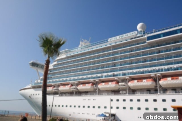 Πανέμορφο κρουαζιερόπλοιο Princess Cruises πλέει κατά μήκος της ακτογραμμής της Καλιφόρνιας προς τη Σάντα Μπάρμπαρα και την Ενσενάδα, Μεξικό