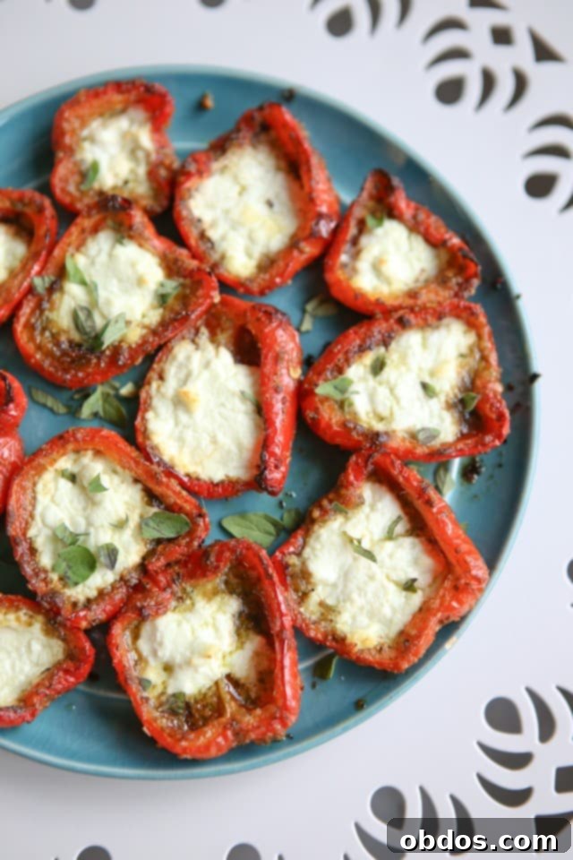 Ψητές Κόκκινες Πιπεριές με Pesto και Κατσικίσιο Τυρί - Ένα εύκολο και γευστικό ορεκτικό.
