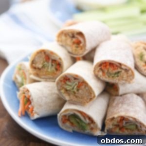 Τυλιχτά με Κοτοσαλάτα Buffalo και Χούμους 2 Lightened up party food! These Buffalo Hummus Chicken Salad Roll Ups are the perfect recipe to add to your next casual entertaining menu. Great for lunches too!