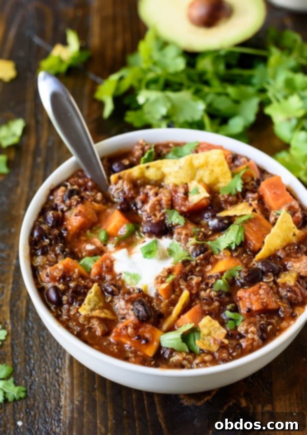 The BEST Slow Cooker Turkey Quinoa Chili from WellPlated.com