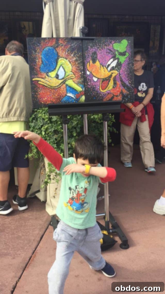 Ο συγγραφέας με τον γιο του στο Epcot Festival of the Arts