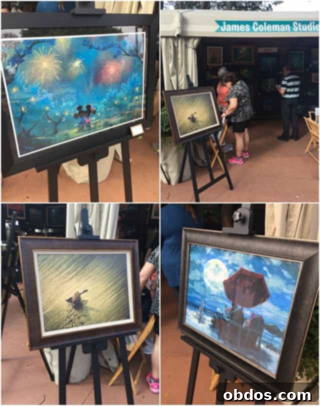 Κολάζ έργων τέχνης από James Coleman Studios στο Epcot Festival of the Arts