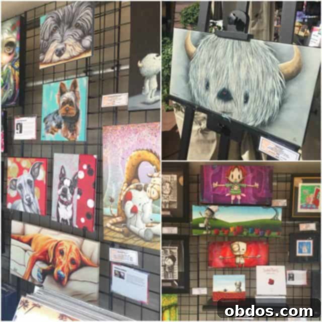 Κολάζ έργων τέχνης από Pop Gallery στο Epcot Festival of the Arts