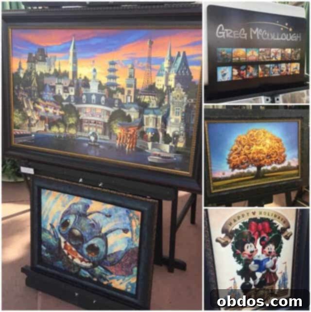 Κολάζ έργων τέχνης από Greg McCullough στο Epcot Festival of the Arts