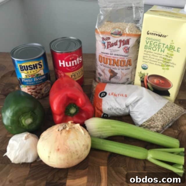 Κοντινό πλάνο χορτοφαγικού τσίλι Instant Pot σε ένα μπολ