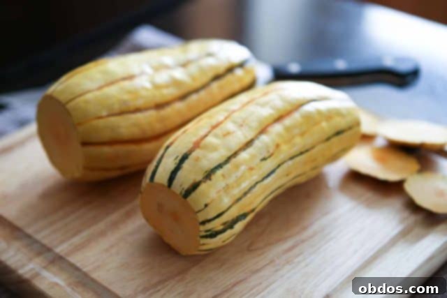 Η γεμιστή ψητή κολοκύθα Delicata της Άντζελα είναι ένα πεντανόστιμο και υγιεινό χορτοφαγικό πιάτο που μπορεί να σερβιριστεί είτε ως κυρίως γεύμα είτε ως συνοδευτικό.