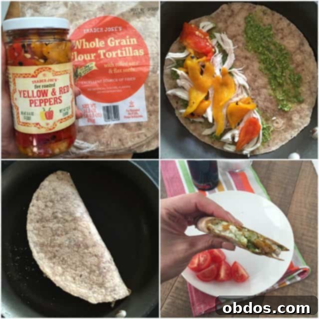Quesadillas κοτόπουλου με pesto: Γρήγορες, εύκολες και νόστιμες με λίγα υλικά