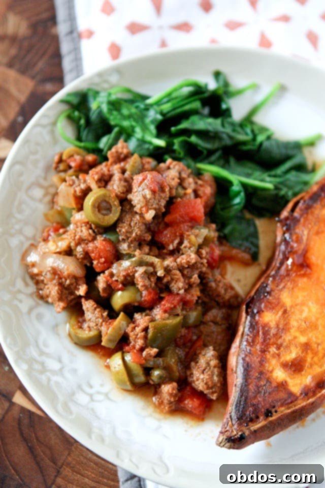 Πιάτο Picadillo αργής μαγειρικής με ρύζι